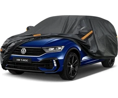 Kayme vandeniui atsparus ir kvėpuojantis automobilio uždangalas, skirtas volkswagen t-roc (2017-2024), 7 sluoksnių pilnas garažo automobilio uždangalas apsaugai nuo lietaus, saulės, dulkių, įbrėžimų, su atšvaitinėmis juostelėmis