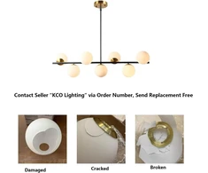 Kco Lighting modernus pakabinamas šviestuvas valgomojo stalui su 7 lemputėmis, matinis stiklas, auksinis sietynas, vidurio amžiaus pakabinamas šviestuvas virtuvės salei, restoranui, valgomajam, barui