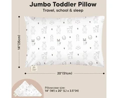 Keababies vaikiška pagalvė su pagalvės užvalkalu - 51 x 35 cm vaikiška pagalvė nuo 2 metų, skalbiama vaikiška pagalvė, minkšta organinė vaikiška pagalvė, vaikiška pagalvė miegui, didelė vaikiška pagalvė