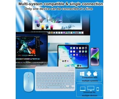 Keautfair belaidė bluetooth klaviatūra, itin plona, įkraunama, mažo triukšmo, reguliuojamas Dpi, skirta Pc/nešiojamam Kompiuteriui/windows/ios - mėlyna