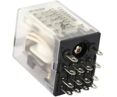 Keenso tarpinė relė 14 kontaktų 5a 12vdc mini galios tarpinė relė elektromagnetinė relė Bemm4c automatikos įrenginiams, valdymo spintoms (12vdc)