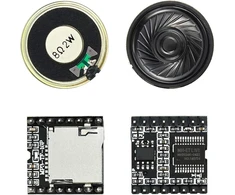 Vaizdo grotuvas Keeyees Mini Mp3 grotuvas Dfplayer modulis su metaliniu korpusu apvalus garsiakalbis 2w 8ohm skirtas "pasidaryk pats", suderinamas su Arduino