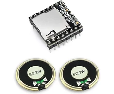 Vaizdo grotuvas Keeyees Mini Mp3 grotuvas Dfplayer modulis su metaliniu korpusu apvalus garsiakalbis 2w 8ohm skirtas "pasidaryk pats", suderinamas su Arduino