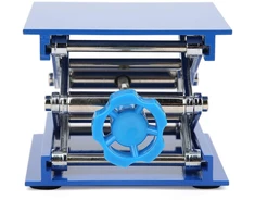 Mikroskopas Kėlimo staliukas 100 x laboratorinis domkratas, mikroskopo optinis 100 mm, mėlynas galvanizuotas aliuminis, laboratorinė kėlimo platforma, laboratorinis kėlimo stovas, stovas, žirklės, laboratorinis domkratas