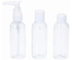 Kelioniniai buteliukai kosmetikai į lėktuvą atostogoms bagaže 3 x 80ml