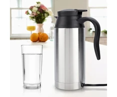 Kelioninis virdulys, 750 ml, elektrinis automobilinis šildymo puodelis, nešiojamas virdulys kelionėms, usb gėrimų puodelis, virdulys vandeniui, arbatai, kavai, pienui, 12v/24v (12v)