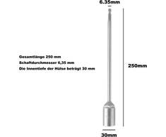 Kempingo atramų prailgintuvas su 19 mm galvute, 25 cm
