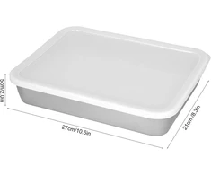 Kepimo skarda su dangčiu, 27 x 21 x 5 cm, stačiakampė nerūdijančio plieno kepimo forma, sausainių padėklas, labai poliruotas, galima plauti indaplovėje, torto padėklas, šoninės stovas, torto forma kepimui, maisto gaminimui