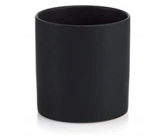 Keraminė vazono dengiamoji dalis, 13 cm, juoda matinė