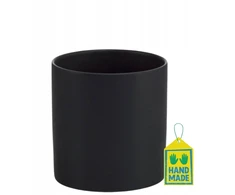 Keraminė vazono dengiamoji dalis, 13 cm, juoda matinė