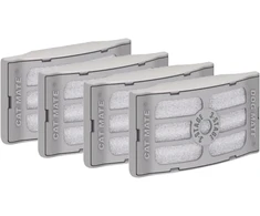 Kerbl 80894 3 pakopų pakaitinis filtras Cat Mate gertuvei, originalios pakaitinės 3 pakopų filtro kasetės, pilka, 4 vnt. (1 pakuotė)