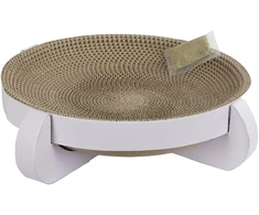 Kerbl Platinum 81555 Kartoninė kačių draskyklė-lova su katžole, 35 x 35 x 10 cm, balta