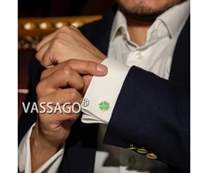 Keturlapio dobilo sąsagos vyrams, nerūdijančio plieno, žalio dobilo, airiškos, sėkmės dobilo sąsagos verslo vestuviniams marškiniams, papuošalai