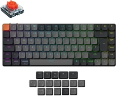 Keychron K3 Qmk Version 3 itin plona mechaninė klaviatūra - de-iso 75% kompaktiškas išdėstymas aliuminio rėmas, bluetooth/cable rgb apšvietimas hot-swap &amp; low profile red switches, skirta mac/windows/linux