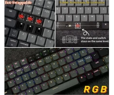 Keychron K3 Qmk Version 3 itin plona mechaninė klaviatūra - de-iso 75% kompaktiškas išdėstymas aliuminio rėmas, bluetooth/cable rgb apšvietimas hot-swap &amp; low profile red switches, skirta mac/windows/linux