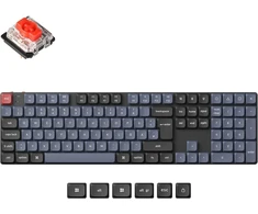 Keychron K5 Pro Qmk/via itin plona belaidė mechaninė klaviatūra, De-iso pilno dydžio programuojama bluetooth/laidiniu ryšiu Rgb Hot-swappable Gateron Low Profile Raudona Switch