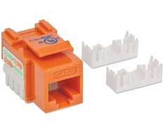 Keystone Cat6 Utp Rj45 užspaudžiamas modulis, oranžinis
