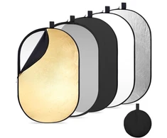 Objektyvas K&amp;f Concept 5-in-1 fotografijos šviesos atšvaitas 60 x 90 cm ovalus atšvaitas sulankstomas atšvaitas portretinei nuotraukai asmenukėms vestuvių fotografijai lauko apšvietimui su nešiojimo krepšiu