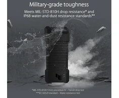 Kietasis diskas Asus Tuf Gaming As1000 Usb-c 3.2 Gen 2x1 Portable M.2 Nvme Pcie Ssd (1tb, Mil-std-810h apsauga nuo kritimo, Ip68 apsauga nuo vandens ir dulkių, Nti Backup Now Ez, Ps5 + XBOX palaikymas)