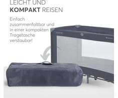 Kikkaboo So Gifted kelioninė lovelė kūdikiams, iki 15 kg, lovelė 120 x 60 cm, 1 lygio, sulankstoma, lengva, transportavimo krepšys, kompaktiška, tamsiai mėlyna