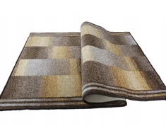 Kilimas 80x300 cm, gelinis pagrindas, neslystantis, "ikat" raštas, rudas/geltonas