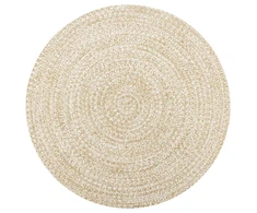 Kilimas, baltos ir natūralios sp., 90cm, džiutas, rankų darbo