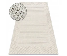 Kilimas Jersey kilpinis, plokščiaaustas, virvelinis boho kreminis 160x220 cm