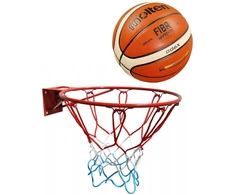 Kimet Mažas krepšinio lankas, plieno strypas 10 mm, tinklelis, skersmuo 37 cm