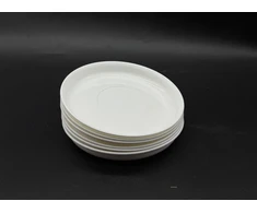 Kimmel lėkštės 14 cm, 6 vnt., baltos, daugkartinio naudojimo, vakarienės lėkštės, plastikiniai indai, stalo reikmenys vakarėliams, vaikiški indai