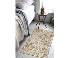 Kimode boho gėlės, medalionas, mažas vidaus kilimėlis 60 x 90 cm, skalbiamas koridoriaus kilimėlis, minkštas neslystantis vonios kilimėlis vonios kambariui, virtuvei, miegamajam, įėjimo zonai
