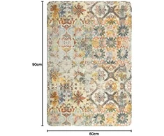 Kimode boho gėlės, medalionas, mažas vidaus kilimėlis 60 x 90 cm, skalbiamas koridoriaus kilimėlis, minkštas neslystantis vonios kilimėlis vonios kambariui, virtuvei, miegamajam, įėjimo zonai
