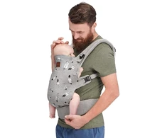 Kinderkraft Milo nešyklė kūdikiams, nešyklė ant nugaros, nešyklė ant pilvo kūdikiams ir vaikams, kūdikių nešyklė, vaikiška nešyklė, ergonomiška, pagaminta iš medvilnės, lengva konstrukcija, nuo 3 mėnesių iki 20 kg, pilka