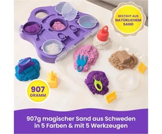 Kinetic Sand Žaidimų Lagaminas: 907g 5 Spalvų Magiško Smėlio ir Įrankių Rinkinys