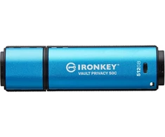 Kingston Ironkey Vault Privacy 50 Fips 197 Type-c sertifikuotas ir Xts-aes 256 bitų šifruotas Usb atmintukas didesnei duomenų apsaugai - Ikvp50c/512gb