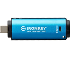 Kingston Ironkey Vault Privacy 50 Fips 197 Type-c sertifikuotas ir Xts-aes 256 bitų šifruotas Usb atmintukas didesnei duomenų apsaugai - Ikvp50c/512gb