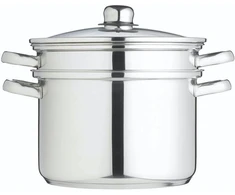 Garų puodas Kitchencraft 7.5 l clearview nerūdijančio plieno daugiafunkcis puodas