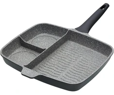 Kitchencraft Masterclass keptas aliuminio indukcinė keptuvė su nelimpančia danga „viskas viename“, 32 cm (12,5 colio), pilka