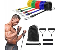 Kiti Korselo treniruočių gumų rinkinys, 5 pasipriešinimo gumos, skirtos fitnesui, treniruotėms, su rankenomis, crossfit