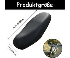 Kkvogmle universalus motociklo sėdynės užvalkalas, neperšlampamas, juodas motorolerio sėdynės užvalkalas, pu oda, elastingas motociklo sėdynės užvalkalas, motociklo apsauga nuo dulkių su velcro tvirtinimu, 80 x 60