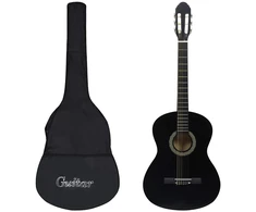 Klasikinė gitara su dėklu pradedantiesiems, juoda, 4/4 39