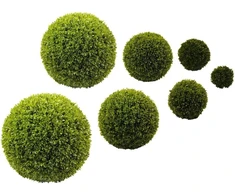 Klocke Kunstpflanzen aukštos kokybės ir dirbtinis buksmedžio rutulys, standartinis buksmedžio rutulys: skersmuo 30 cm, tikroviškas ir atsparus oro sąlygoms, tanki lapija ir natūralios spalvos, aukščiausios kokybės (vidaus ir lauko)