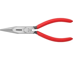 Knipex 25 01 160 plokščianosės replės su pjovimo briauna (radijo replės) su plastiku dengtomis juodai atramentizuotomis rankenomis, 160 mm