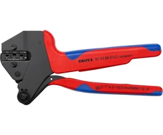 Kelioninis Knipex replės crimpavimo sistemai su keičiamais crimpavimo įdėklais, daugiasluoksnėmis rankenomis, poliruotos, 200 mm, 97 43 66 evo