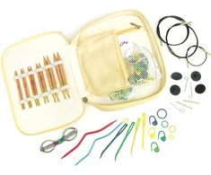 Knitpro Basix Medinės Virbalų Komplektas + Priedai