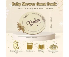 Knyga svečiams "baby Shower" - medinė, 35 puslapiai