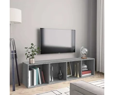 Knygų/televizoriaus spintelė, pilka, 143x30x36cm, mediena