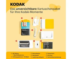Kodak Dock Plus &amp; Bluetooth nešiojamas momentinis nuotraukų spausdintuvas, spalvotos aukščiausios kokybės nuotraukos, 10 cm x 15 cm nuotraukos, suderinamas su Ios ir Android