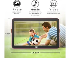 Objektyvas Kodak Rcf-108 Skaitmeninis nuotraukų rėmelis 10 colių Wifi Įkraunamas 16 Gb Ram Wifi Elektroninis nuotraukų rėmelis su nuotraukų/video/kalendoriaus/žadintuvo/oro ir vietos atnaujinimų funkcija, rožinis