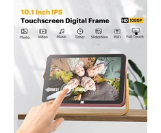 Objektyvas Kodak Skaitmeninis nuotraukų rėmelis, 10 colių Wifi skaitmeninis nuotraukų rėmelis su baterija, 1280 x 800 Ips Hd jutiklinis ekranas, 16 Gb atmintis, išmanusis elektroninis nuotraukų rėmelis, dalinkitės nuotraukomis ir vaizdo įrašais su šeima ir draugais