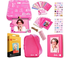 Kodak x Barbie Step Slim belaidis momentinis nuotraukų spausdintuvas dovanų rinkinys (signature Style) + fotoaparato krepšys, nuotraukų albumas, lipdukai ir pakabinamas rėmelis, 50 lipdukų + Zinc popierius (20 lapų)